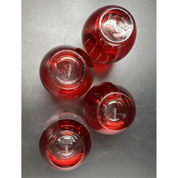 Mikasa Cheers Ruby Stemless Etched Wine Glasses 15.75 oz 4 Glass Designs - Picture 7 of 12